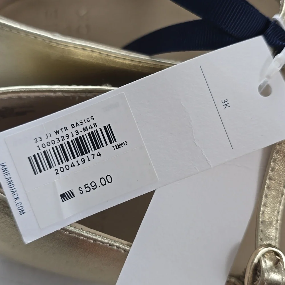 Janie and Jack Gold Mary Jane Dress Shoes 3K